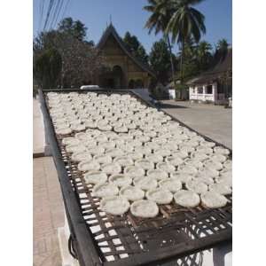 Drying Rice Cakes for Monks, Luang Prabang, Laos, Indochina, Southeast 