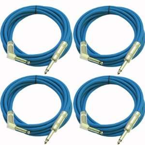   TS 1/4 to 1/4 Right Angle TS Guitar Cables Blue Musical Instruments