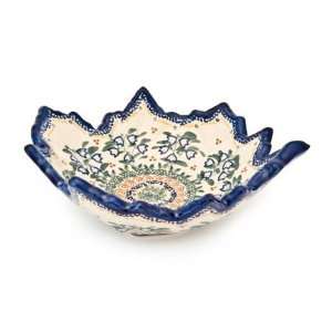  Polish Pottery Bluebell Medium Leaf Bowl