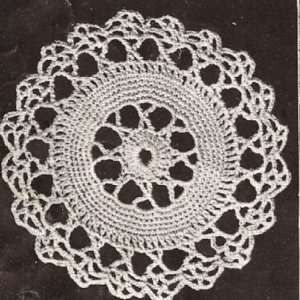 Vintage Crochet PATTERN to make   MOTIF BLOCK Star Wheel Round Design 