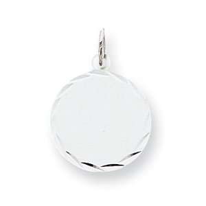    Sterling Silver Engraveable Round Disc Charm   JewelryWeb Jewelry