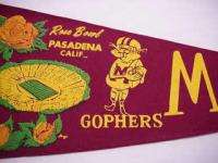 1961 MINNESOTA Gophers Rose Bowl Soft Felt Pennant Mint  