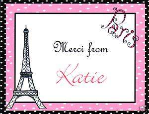 Personalized Paris Thank you note Cards~Eiffel Tower  