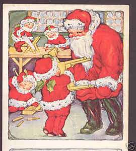 NIMBLE NICKS HELP SANTA,CHRISTMAS TOYS,WHITNEY POSTCARD  