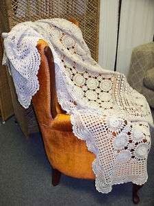 Hand Crocheted Twin Sz Bedspread 68x86 or Table NWT  