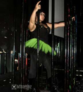 Lime Green Black Reversible Party Fairy TuTu Skirt Neon  