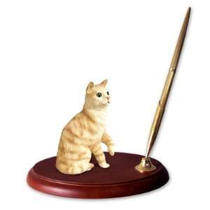  NEW Executive Desk Red Tabby Cat Pen Set