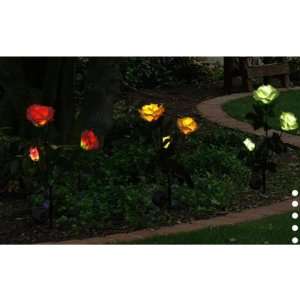 com Solar Rose Lights (Pink, Yellow and White), Solar Garden Outdoor 