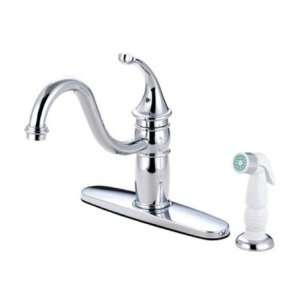   Brass KB1571GL Georgian 8 Kitchen Faucet with Plastic Sprayer, Chrome