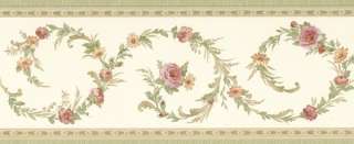 Delicate Victorian Floral Scroll Wallpaper Border  