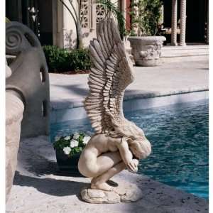  15 18th Century Replica Winged Memorial Angel Sculpture 