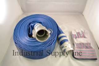 25 Blue Water Discharge Hose Camlocks w/Striped Leather 