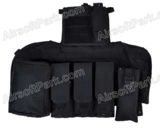 600D Molle Tactical Utility Bellyband Carrier Vest   Black  