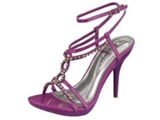   OLINA 2 Womens T Strap Ankle Strap High Heel Sandals   Purple Shoes