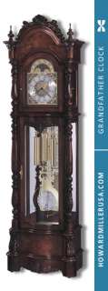 This Victorian style grandfather clock with a satin Windsor Cherry 