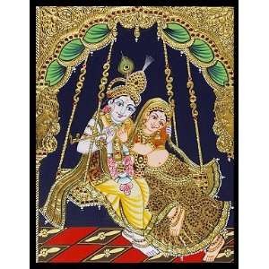  Swing Radha Krishna Tanjore Paintings   This Price is for 
