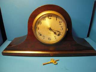 Antique WM.L Gilbert Mantel Key wound Clock Normandy Chime 19 Long 