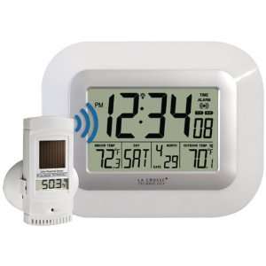   DIGITAL WALL CLOCK WITH IN/OUT TEMPERATURE & SOLAR SENSOR