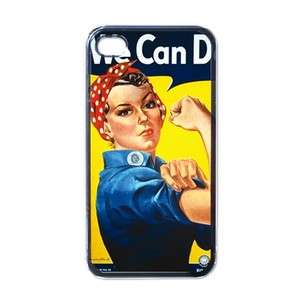   The Riveter We Can Do It Black Case for iphone 4 World War II  