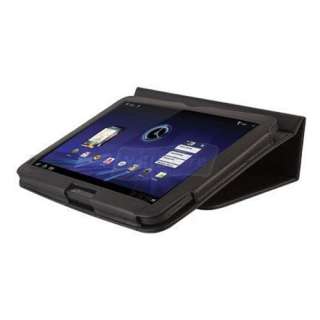 Leather Stand Cover Case for Motorola Xoom Tablet Black  