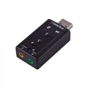   USB 2.0 External 7.1 Channel 3D Virtual Audio Sound Card Adapter