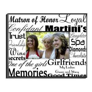 Wedding Favors Personalized Matron of Honor Black on White Picture 