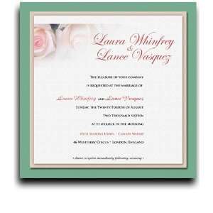 45 Square Wedding Invitations   Pink Roses Office 