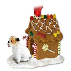  Bulldog White Ginger Bread Dog House Ornament