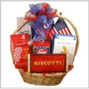  Red, White and Blue Gourmet Food Gift Basket Everything 