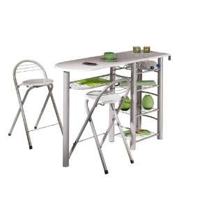 HOMELIFE24 12022001117 Ens. table Bar & 2 tabourets blanc Frida 