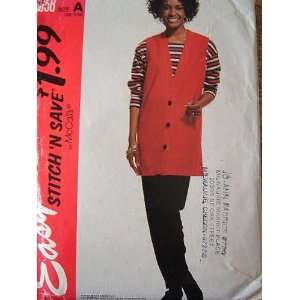 MISSES TOP, VEST & PANTS   STRETCH KNITS ONLY SIZES 4 6, 8 